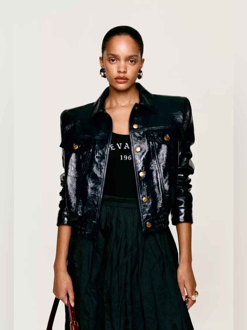 Zara Willy Chavarria Navy Leather Bomber Jacket